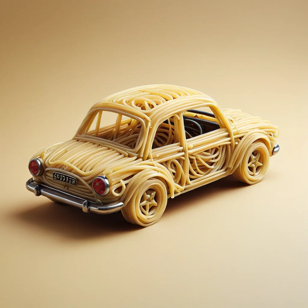 a spaghettify car,<lora:Spaghettify:0.5>