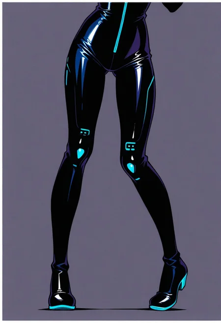 Score 9, Score 8, Score 7, Masterpiece, High Quality, Good Quality, Latest Model, High Resolution, Absurd, ((White Border)), Cinematic Lighting, High Contrast (Edge Light: 0.6), Dynamic Vision, <lora:illustriousXL_stabilizer_v1.23:0.3> <lora:NOOB_vp1_detailer_by_volnovik_v1:0.3> <lora:ponyv6_noobE11_2_adamW-000017:0.45> <lora:checkpoint-e18_s306:1.5> <lora:haiz_ai_illu:0.7>, Vibrant Colors, Bright Color, Dynamic Colors, Colorful Image, High Contrast, Saturated Colors, Thick Line, Bright Colors, Good Lighting, Color Saturation, Masterpiece, Best Quality, source_hentai, 
Medium close-up,solo,1girl,
1 girl, hatsune_miku_illustrious, female body, adult body,full body,
Simple background, cyber background,
dressed in a cyber jumpsuit, black bodysuit with green and blue trim, futuristic glasses,
standing, dancing subtly, smiling,