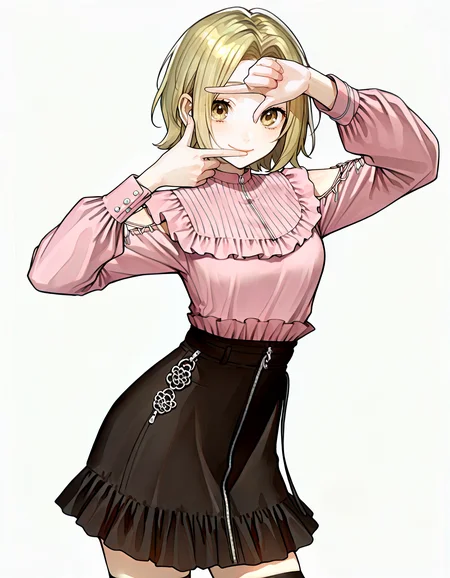 1girl, solo, <lora:yuki_horimiya_IL:0.85> ,yuki_horimiya, forehead, short hair, light brown hair, parted bangs, brown eyes,
closed mouth, smile, cowboy shot, <lora:jirai kei_illustrious_V1.0:0.85>, jirai kei ,pink shirt,black skirt,thighhighs, <lora:finger_frame_il_d16:1>, finger frame,
<lora:sakauchi_waka:0.7>, simple background, white background,
(masterpiece, best quality, very awa, newest, very aesthetic, highres, absurdres:1.2),
<lora:spo_sdxl_10ep_4k-data_lora_webui:0.8>, <lora:illustrious_noobai_epsilon_pred_1_best_quality_v1:0.8> , <lora:add-detail-xl:0.35> ,
<lora:ponyv5_noobE11_1_adamW:0.5>, handfixer,<lora:HandFixer_pdxl_Incrs_v1:1><lora:HandFixer_pdxl_Incrs_v1:1><lora:HandFixer_pdxl_Incrs_v1:1><lora:HandFixer_pdxl_Incrs_v1:1>