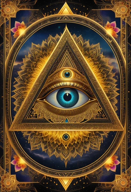 All-seeing eye, intricate mandala design, detailed patterns, black and gold colors, mystical atmosphere, ornate frame, central composition, symbolic imagery, spiritual, photorealistic style, high detail, 8k resolution.
perfection style, vivid colors, colorful, vivid background, holographic, building, sky, sciencefiction, ImaginaryCityScapes, midjourneyv6.1