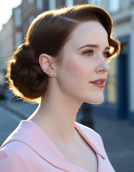 score_9, score_8_up, score_7_up, rachel brosnahan, vintage hair, 1950s, housewife dress, upper body shot, at the street,  Bokeh, Golden Hour, raw  <lora:rachel-brosnahan-bl16:1> <lora:dmd2_sdxl_4step_lora_fp16:1>