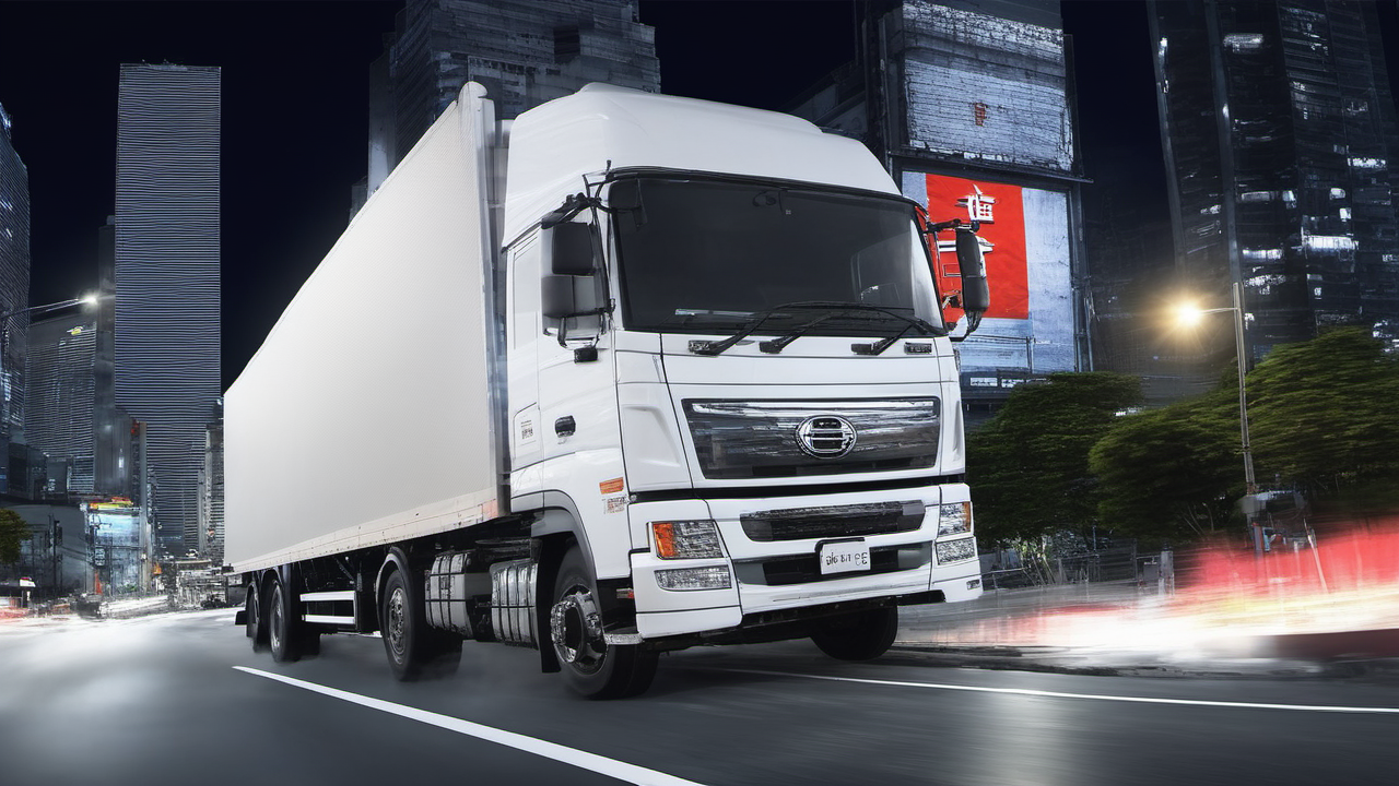 masterpiece,(bestquality),highlydetailed,ultra-detailed,illustration,(driving:1.5),Japanese truck,(nightime),cityscape,Expressway,vehicle_focus,<lora:add-detail-xl:1>,<lora:Japanese_truck_2025.1.1:1>,