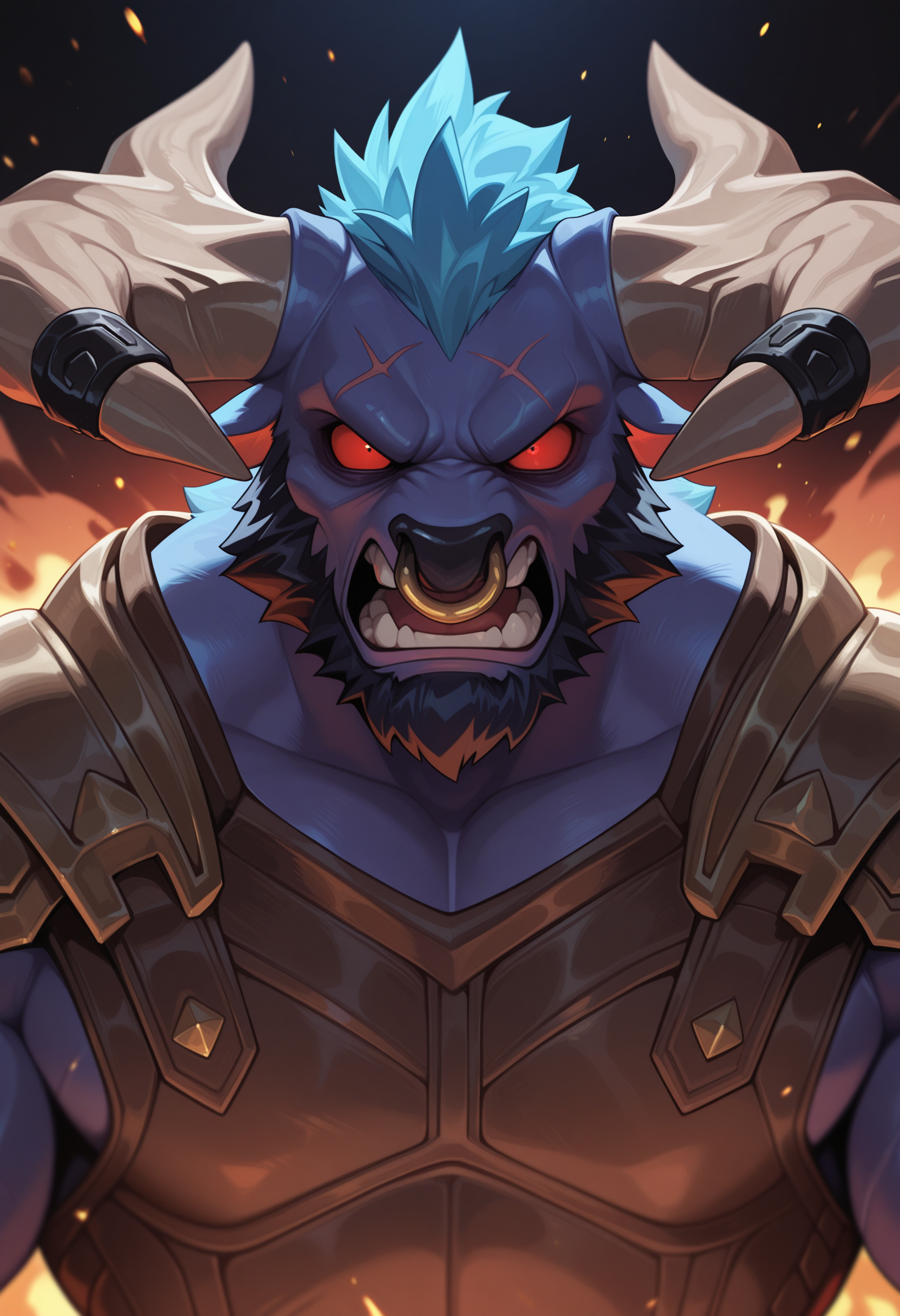 masterpiece, best quality, amazing quality, solo, 1boy, AlistarLol,  upper body, angry, 