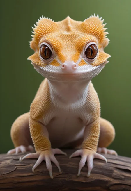 crested gecko axanthic morph, full body, perfect eyes, extremely detailed, highest quality, anime style art