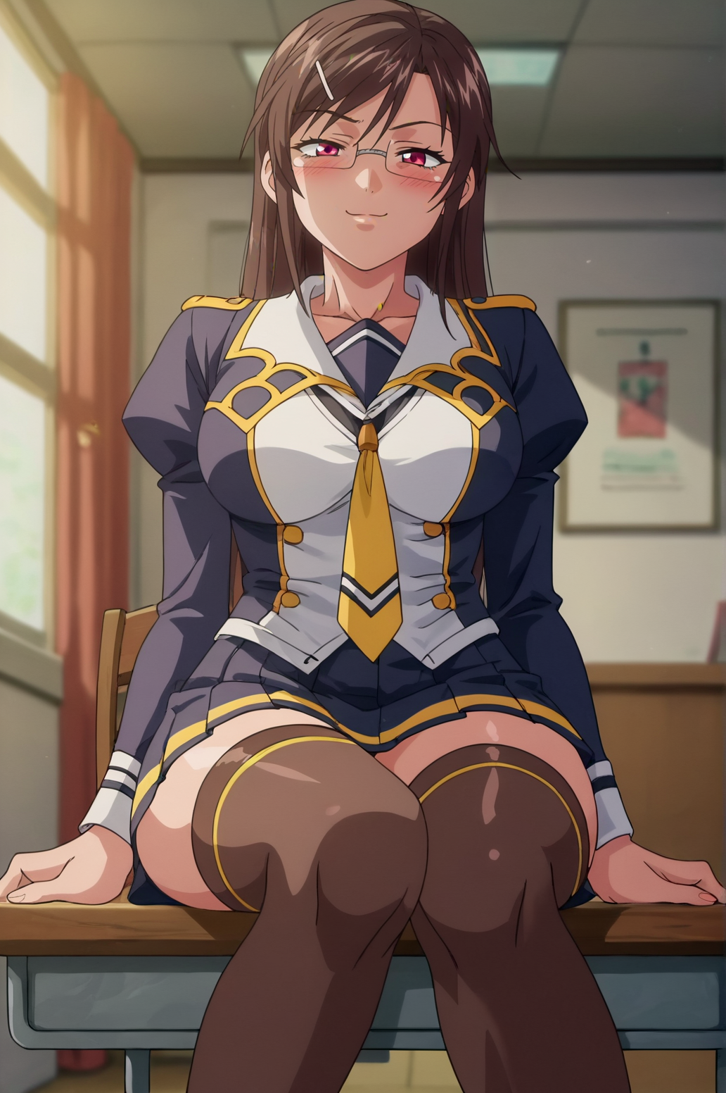 score_9, score_8_up, score_7_up,anime_source, source_anime, best background, detailed background, anime screencap,  MaikoV2, Discipline Uniform, necktie, thighhighs, naughty face, seductive smile, blush, horny, indoors, <lora:JN_Maiko_V2:0.8>