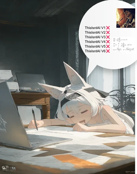 1girl, solo, upper body, writing, paper, window, laptop, desk, head on table, sitting, indoors, fox ears, hair intakes, black headband, white hair, sundress, white dress, = =, drooling, <lora:void_0:0.7>, void 0