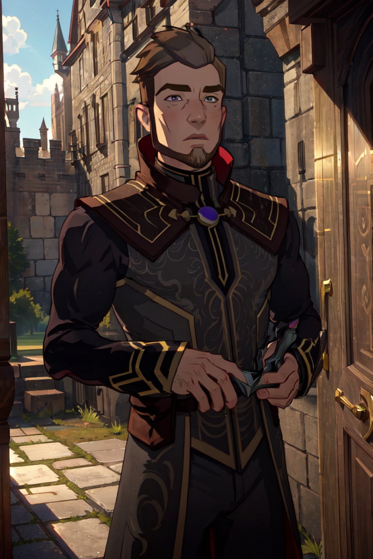 Viren, grey eyes, weapon, (man, boy, male:1.5), (inside, castle room), (realistic:1.2), (masterpiece:1.2),(cowboy-shot:1.2), dark romantic lighting, (highly detailed:1.2), (detailed face:1.2), (gradients), colorful, detailed eyes, (natural lighting:1.2), solo, <lora:add_detail:0.3> <lora:DragonPrince_Viren-10:0.8>  <lora:BeautifulEyes:0.3>