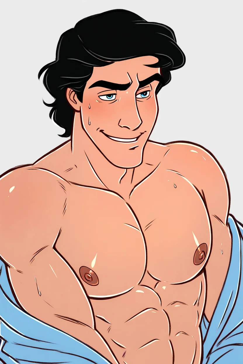 gay male, anime_focus, score_9, score_8_up, score_7_up, score_6_up, score_5_up, score_4_up <lora:Prince_Eric_Pony:0.7> prince_eric