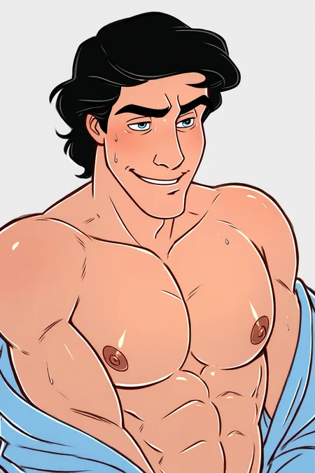 gay male, anime_focus, score_9, score_8_up, score_7_up, score_6_up, score_5_up, score_4_up <lora:Prince_Eric_Pony:0.7> prince_eric
