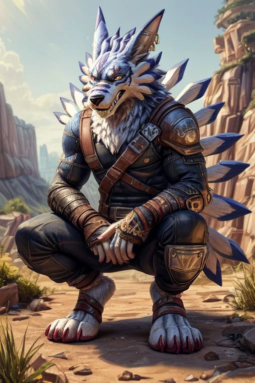 (((Barefoot furry character, full body, cinematic setting, furry male)))
Barefoot hypnotised WereGarurumon wears black ninja suit, tebowing, detailed paws with claws, blue fur, in a trance, a look of weak resistance to hypnosis on his face, drooling, red glow in his eyes,
BREAK, detailed background, 8K, (masterpiece:1.5), intricate details, highly detailed, extreme detail, octane render, tritone image, fine art, best quality, highres, (detailed face:1.5), ((full_body)), UHD, (((perfect hands)))