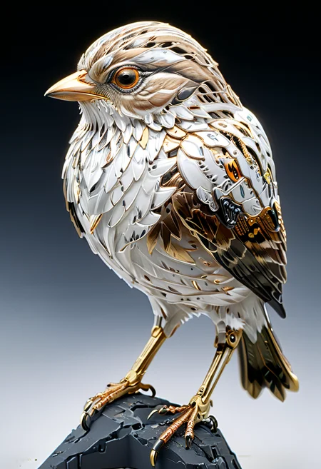 (HD, masterpiece, best quality, ultra detailed), pg-rated, a Savannah Sparrow made out of SilverPulse, add-detail-xl, xl_more_art-full_v1<lora:XL\Style\SilverPulseMorphXL.safetensors:1.0:1.0> <lora:XL\Enhance\add-detail-xl.safetensors:0.8:0.8> <lora:XL\Enhance\xl_more_art-full_v1.safetensors:0.8:0.8>