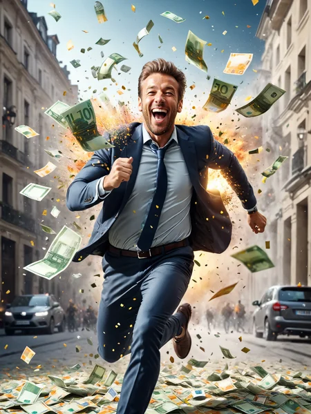 (euro-bills:1.4), (city:1.4), laughing man running through money explosion, <lora:Confetti_Explosion_SDXL:0.6> <lora:great_lighting:1> great lighting <lora:photorealistic_portrait:1> photorealistic portrait <lora:sd_xl_dpo_lora_v1:1> <lora:RMSDXL_Creative:1>, RAW photo, subject, 8k uhd, dslr, soft lighting, high quality, film grain, Fujifilm XT3