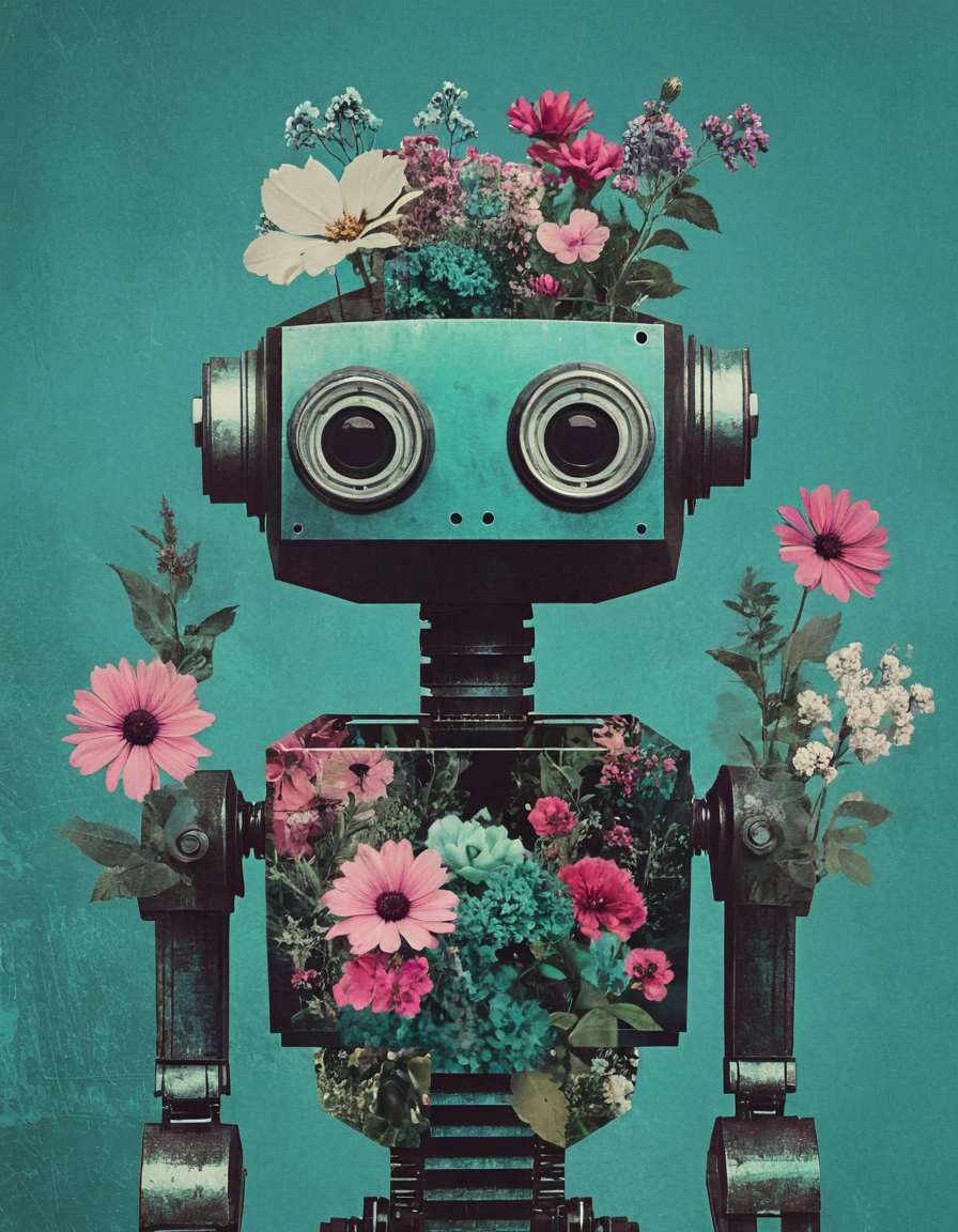 <lora:100_nvcmsdx_1:1> nvcmsdx cute robot with flowers multiple exposure