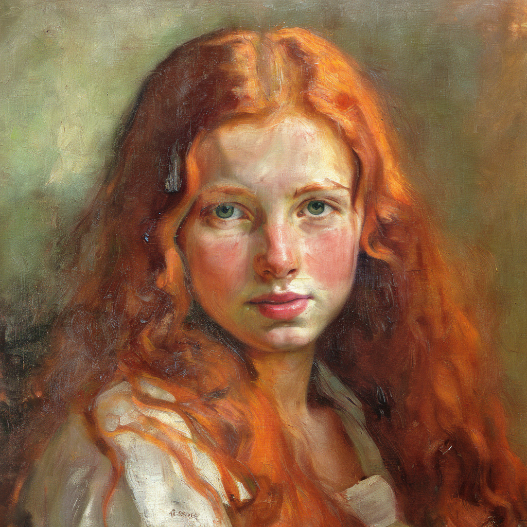 barbacki professional portrait, young beautiful girl with long red hair in the background<lora:barbacki:1>