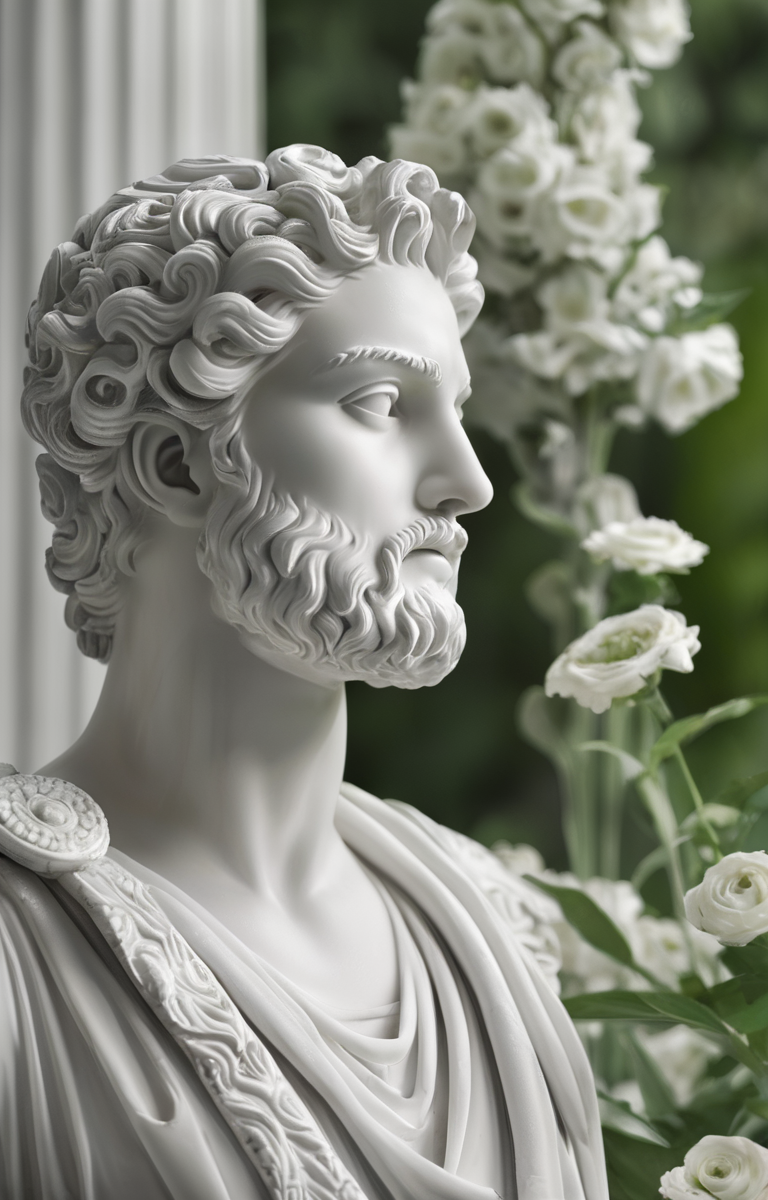 masterpiece,best quality,<lora:tbh59-sdxl:0.75>,illustration,A gypsum sculpture style, A bottle of perfume in garden