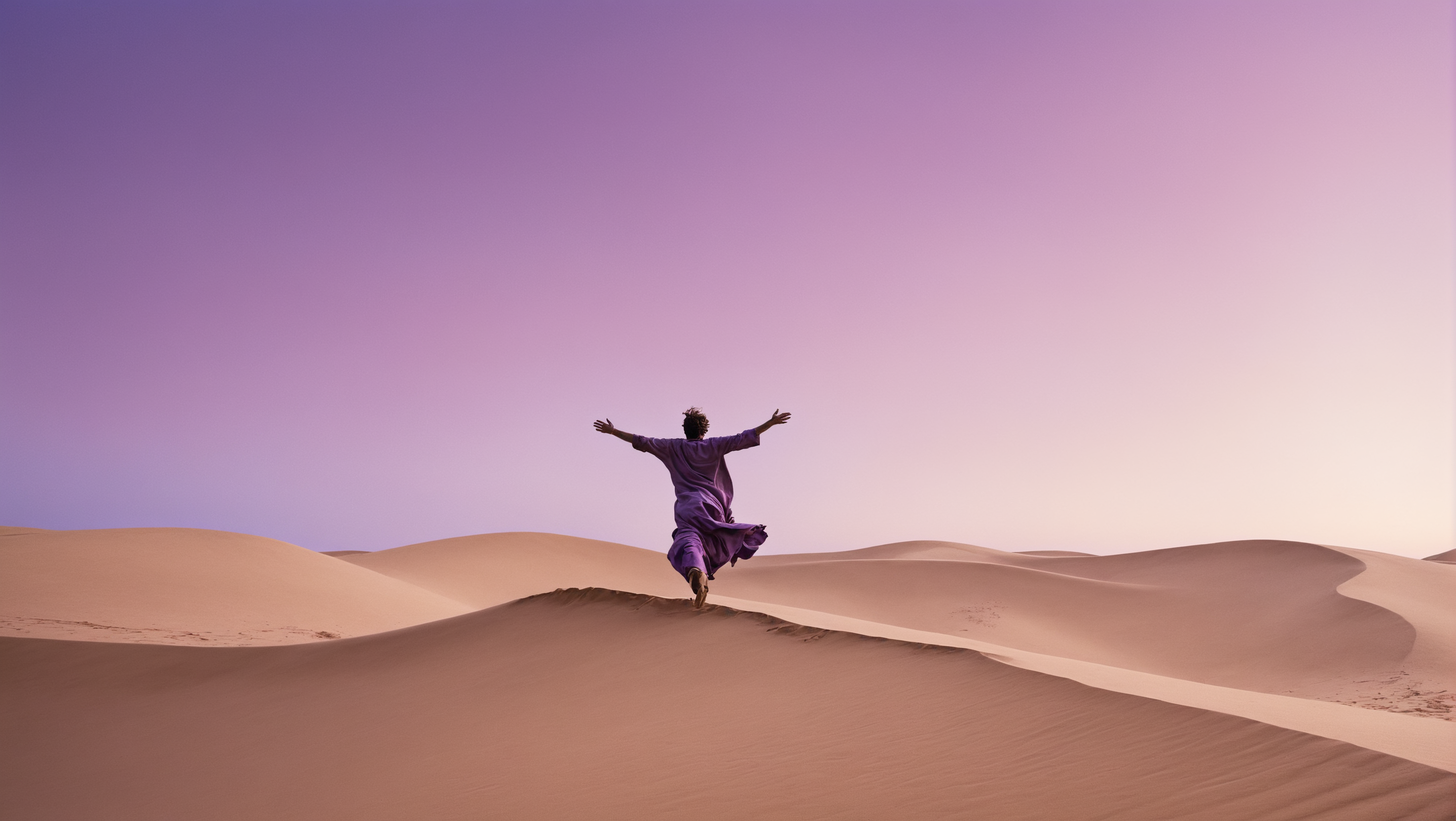 A whirling sound column looking like a man, outstretched arms, runs over a sandy dune, in a desert, under a breathtaking violet gradient sky
<lora:Landscapes-v1.1:0.8>,