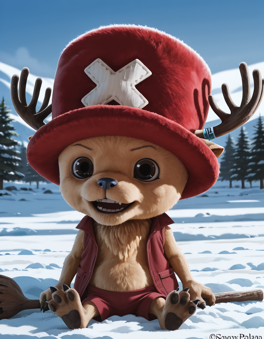 <lora:chopper_liveaction_illust:0.7> chopper_liveaction, in a snowy plain, wearing a coat