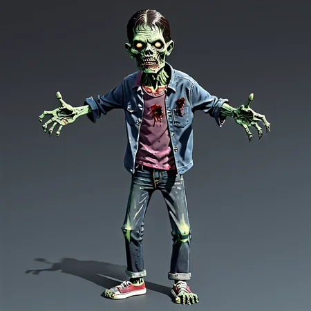 <lora:Everly_Heights_Character_Maker_Pony_XL:1> t-pose, a zombie