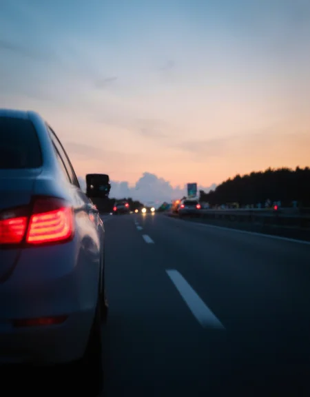 <lora:City_Worlds_01_v1_Roads_flux:1> citybkg, scenery, clouds, sunset, highway, car trunk, cars, motion blur