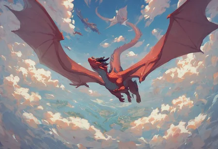 score_9, score_8_up, score_7_up, score_6_up,
in a the sky, dragon, large dragon
dragon wings, large wings, flying through the clouds,