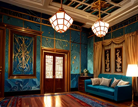 score_9, score_8_up, score_7_up,
<lora:Art_Deco_Interior_(Architecture)_(Pony)_(AD):1> art deco, interior, architecture, interior design, marble, limestone, intricately designed (windows, doors, metals doors, ceiling, lamp, metal wall panels, wood wall panels, ceiling panels, ),
8K, In'ei, chiaroscuro, rim lighting, perfect depth of field shot, beautiful, subsurface scattering, idealized city, wide beautiful boulevards, busy city center, parks and manicured lawn areas, large parks, plazas, detailed fluffy anime clouds, skyscrapers, made out of limestone, art deco windows, photographic realism, soft lighting, soft shading, art by Thomas Kinkade,
BREAK zPDXL, zPDXLxxx, <lora:wowifierXL:0.2> art by mooncryptowow <lora:sdxl_lightning_8step_lora:0.4> <lora:detailed_notrigger:0.5>