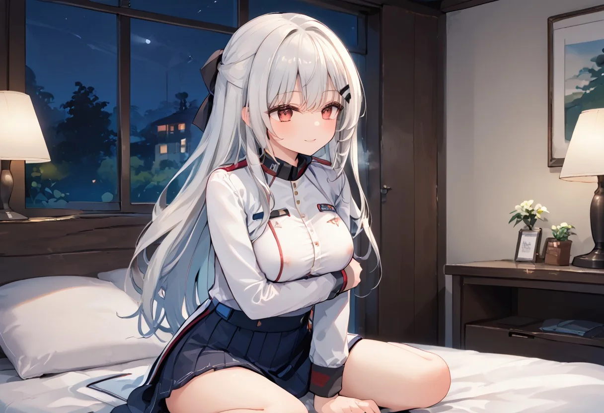 source_anime, ultra HD, best quality, BREAK 1girl, BREAK 1 boy, he undressing her wife clothes,open clothes,bedroom,most beautiful girl on village, white long hair girl,sidetail hair,black ribbon hairtie,wife hugging husband,husband stimulate his wife,girl half awake eye,1 night not enough she want another round,their first night ,encourage her it only hurt a little ,she agree then ready to do it 👉👌,💦💦👉👌💦💦🫶💑