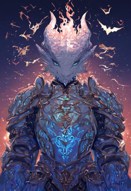 xxx667_illu,A stunningly beautiful female dark urge, dragonborn warrior stands proudly in a vast fantasy world. Her shimmering, iridescent scales display vibrant and eye-catching colors, blending hues of deep emerald, sapphire blue, and fiery crimson. Her piercing eyes glow with wisdom and power. She wears an intricately designed, ornate battle armor that reflects her status as a noble warrior—crafted from glowing,enchanted metals with elegant engravings, glowing runes, and dragon motifs. The armor is both elegant and powerful, fitting her draconic form perfectly. Behind her, a grand fantasy landscape unfolds, with towering mountains, floating islands, and an ethereal sky painted in mystical hues. The scene is bathed in dramatic, cinematic lighting, enhancing the depth and atmosphere of this magical world. The art style is a highly detailed digital painting, with a fantasy realism aesthetic, focusing on intricate textures and breathtaking composition.