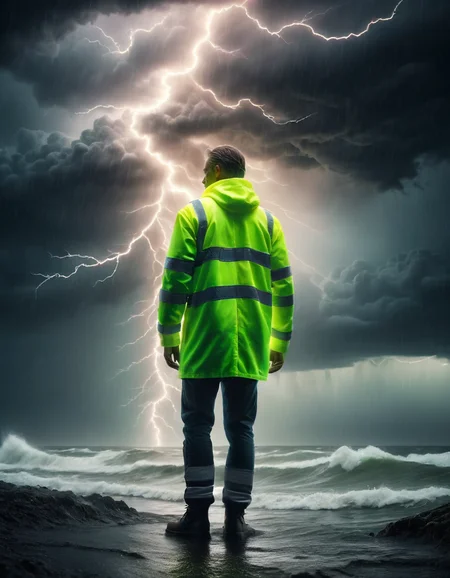 a dramatic likeness and environment depicting the concept of born in a storm, ultra-sharp focus, 8k uhd, dramatic lighting, evocative subject, intense theme, ral-highvis <lora:ral-highvis-sdxl:1>