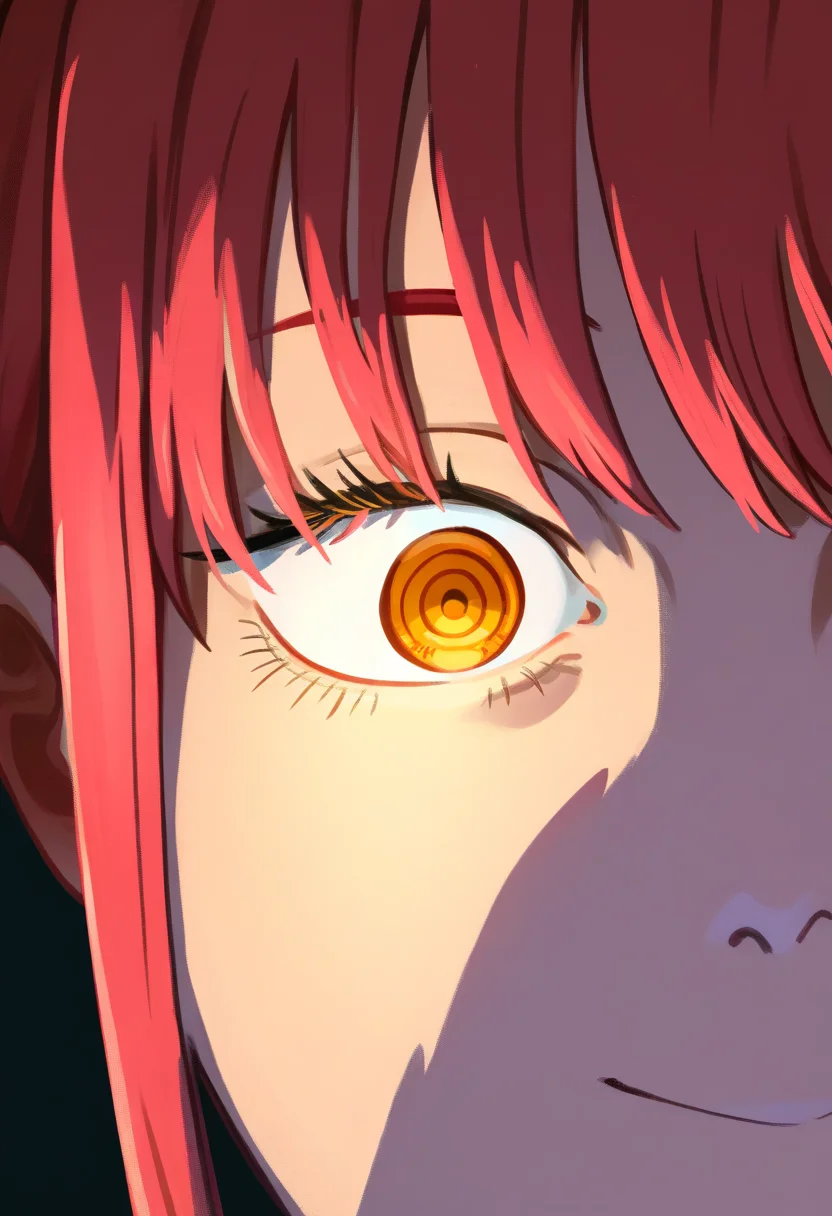 khyleri,
best quality, amazing quality, very aesthetic, absurdres,
BREAK
makima /(chainsaw man/), chainsaw man, 1girl, red hair, yellow eyes, ringed eyes, close-up, wide-eyed, dark background, eye focus, colored eyelashes, seductive smile, <lora:KhyleriNoobLocon_byKonan:1>