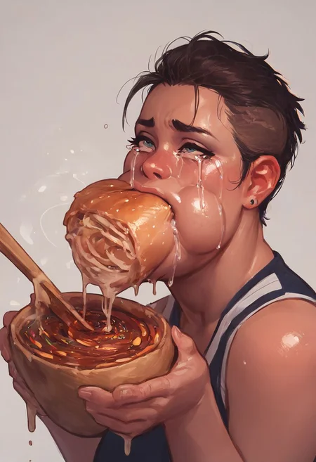 score_9, score_8_up, score_7_up, score_6_up, fat slob , fat fuck,crying while eating bunch of greasy fatty food.