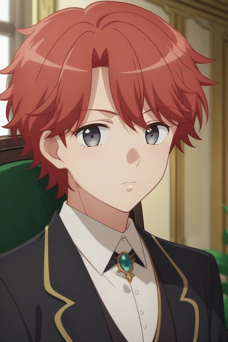 score_9, score_8_up, score_7_up, source_anime, rating_safe, intricate details, anime screencap, , , looking at viewer, depth of field, 1boy, solo, male focus, <lora:sirius_dieke_pony:0.82>, sirius_dieke, red hair, grey eyes, short hair, , butler costume, <lora:sdxl_lightning_8step_lora:1>