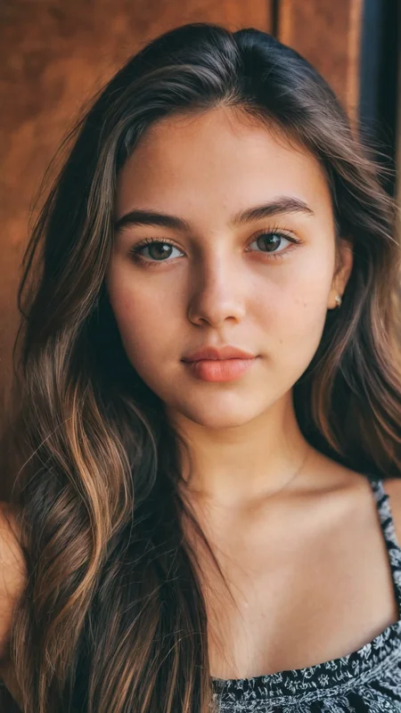 detailed portrait Photo of a beautiful 20yo woman who is an instgram influencer, detailed rich background by Ansel Adams