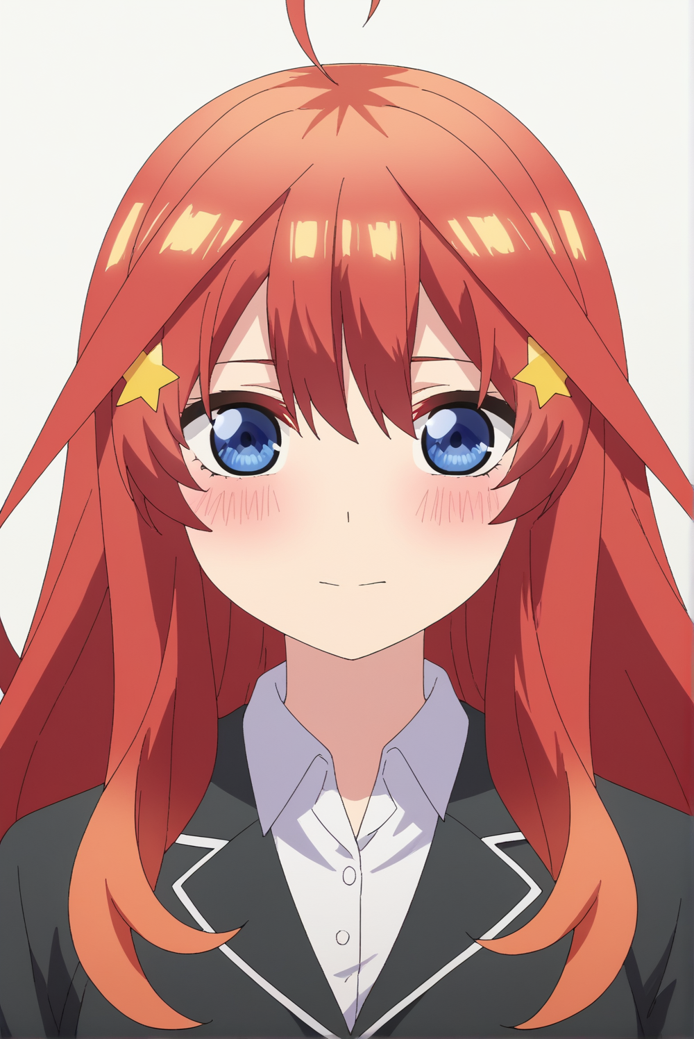 <lora:Itsuki_Nakano:0.8>,  Itsuki Nakano, white background, upper body