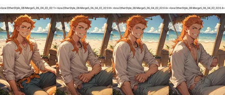 score_9,score_8_up, <lora:OtherStyle_08-Merge5_06_04_02_02:1>,1boy,man,solo, grin,long hair,orange hair, indoors,beach, field, looking at viewer,