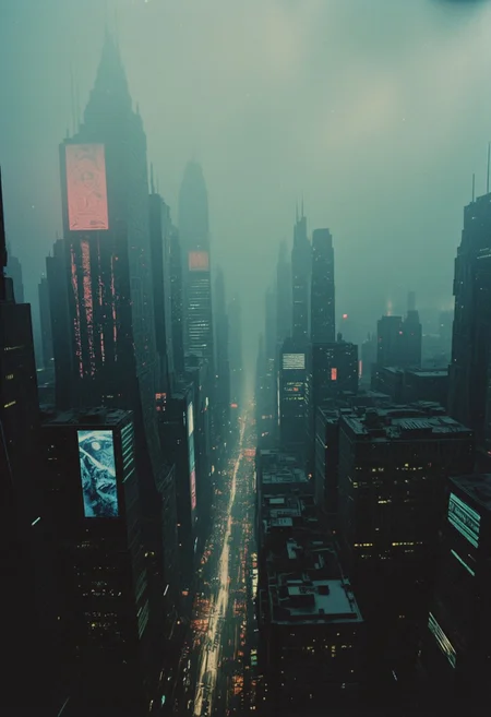 closeup of a single bee flying through a dystopian city, Blade Runner style, lith_mimosa_kiel_grw134_FLUX, From high above, the Blade Runner-inspired megacity sprawls beneath a thick layer of fog and rain, extending endlessly to the horizon. Towering skyscrapers with neon-lit façades pierce through the mist, their holographic billboards flickering in shades of pink, green, and electric blue. Streams of light weave through the streets like rivers of color, guiding automated vehicles along rain-slick roads far below. Massive, angular buildings rise and fall in chaotic clusters, each layer of the city adding to its dense, labyrinthine complexity. The air is heavy with pollution, creating a hazy glow that blurs the distant edges of the metropolis, where the city’s reach seems to dissolve into an endless sea of lights. As the neon glow blends with the rain-smeared atmosphere, it paints the entire landscape in a surreal, moody palette—a vision of a vast, technologically vibrant yet eerily lifeless world.