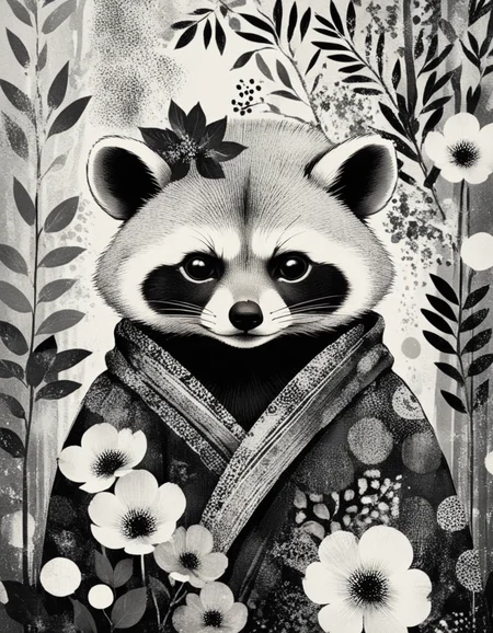 novuschroma style tanuki illustration with patterns <lora:108_novuschroma_1:1>