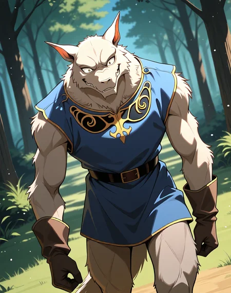 <lora:Kobold_(Record_of_Lodoss_War)_(Illustrious)_(AD):1> kobold, muscular, Record of Lodoss War,
dutch angle, exterior, battleground, dynamic action, dutch angle, fantasy forest, nature landscape,
kobold soldier, no pants, fur tail, furry body, cowboy shot, bent leg, twisted torso, male chest focus, smug,
BREAKvery awe, aesthetically pleasing, masterpiece, best quality, amazing quality, very aesthetic, perfect depth of field shot, masterclass color theory, in'ei, gradient style coloring,
EZRealPONYXL, zPDXL, Smooth Quality, lazympos, IllustQualXL_Pos, lazynsfw,