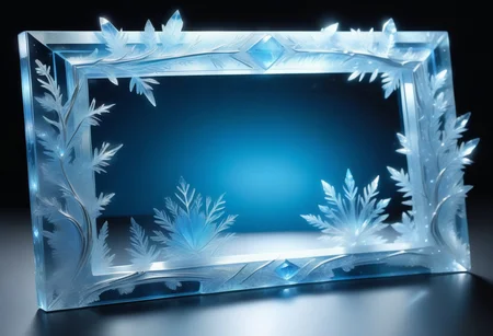 a picture frame made out of Jed-Blmicry,  <lora:BioIceCrystalStyle-000006:0.7>, masterpiece, full of details,