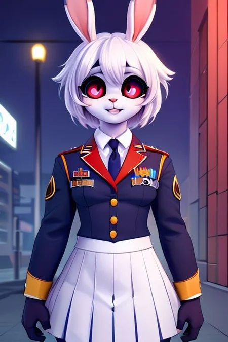 bunnyboy, solo, teen, cute, highly detailed, fluffy, big eyes, beautiful, soft, ultra high quality octane render, good hands, best hands, lop ears, ears flat, uniform, yandere, shaded face, empty eyes,