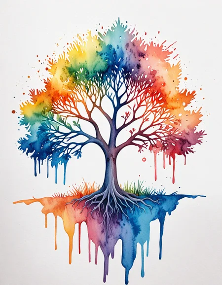novuschroma65 style The Tree of Life minimalistic watercolor drip painting <lora:novuschroma65 style:1> <lora:sdxl_lightning_8step_lora:1>