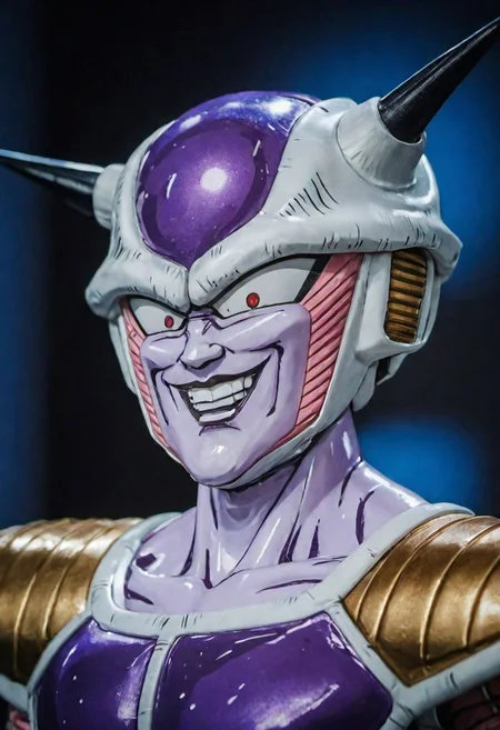 Close Portrait , (best quality, masterpiece, detailed, highly detailed face) Freezer Armor Smile