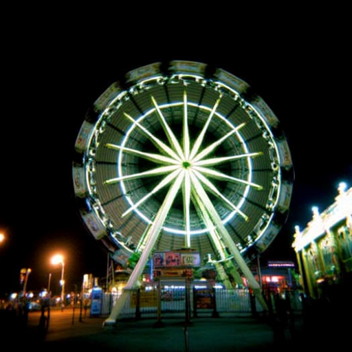 Shot with a Holga camera, a carnival Ferris while at night