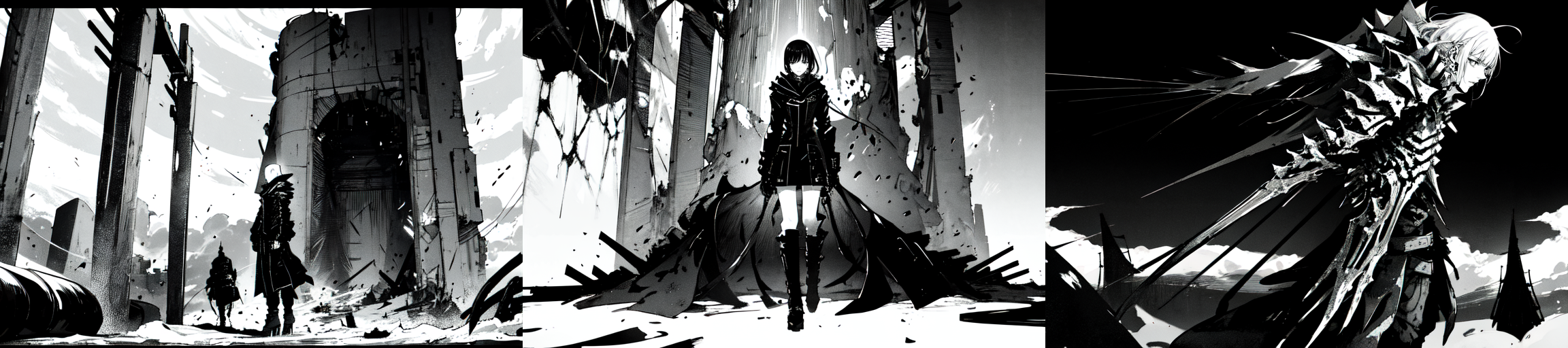 highly insanely detailed, masterpiece, top quality, best quality, highres, 4k, 8k, RAW photo, (very aesthetic, beautiful and aesthetic), 
__lazy-wildcards/subject/env-bg/nihei_tsutomu-blame-env/prompts__, 
<lora:ABARA:0.8>, 
(1girl:1.3), 
solo focus, 
__lazy-wildcards/dataset/background__,âââ