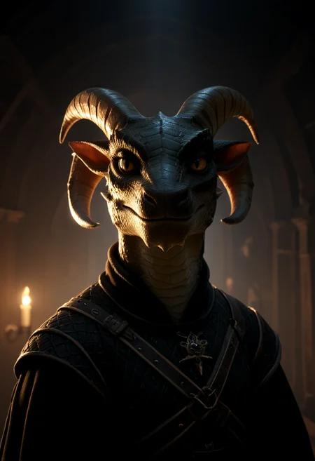 score_9,score_8_up,score_7_up, D&D, fantasy, medieval,
1dragonborn, solo, slender, frail, goat looking, tragic, Dragonborn, furry dragon, bald,
dynamic angle, looking at viewer. backlit, spotlight. night time.