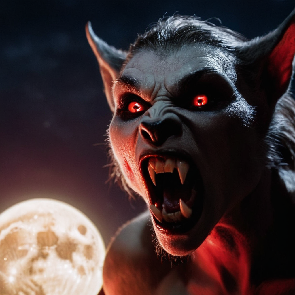 cinematic film still of  <lora:vampire fangs teeth 2:1.2>
frank frazetta painting of a Female Vampire a close up of a demonic looking werewolf animal Vampire Fangs Teeth creature staring at camera with red eyes and bloody mouth at night with moon light on, shallow depth of field, vignette, highly detailed, high budget, bokeh, cinemascope, moody, epic, gorgeous, film grain, grainy