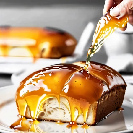 a bread covered in honey<lora:HoneyXL:1>