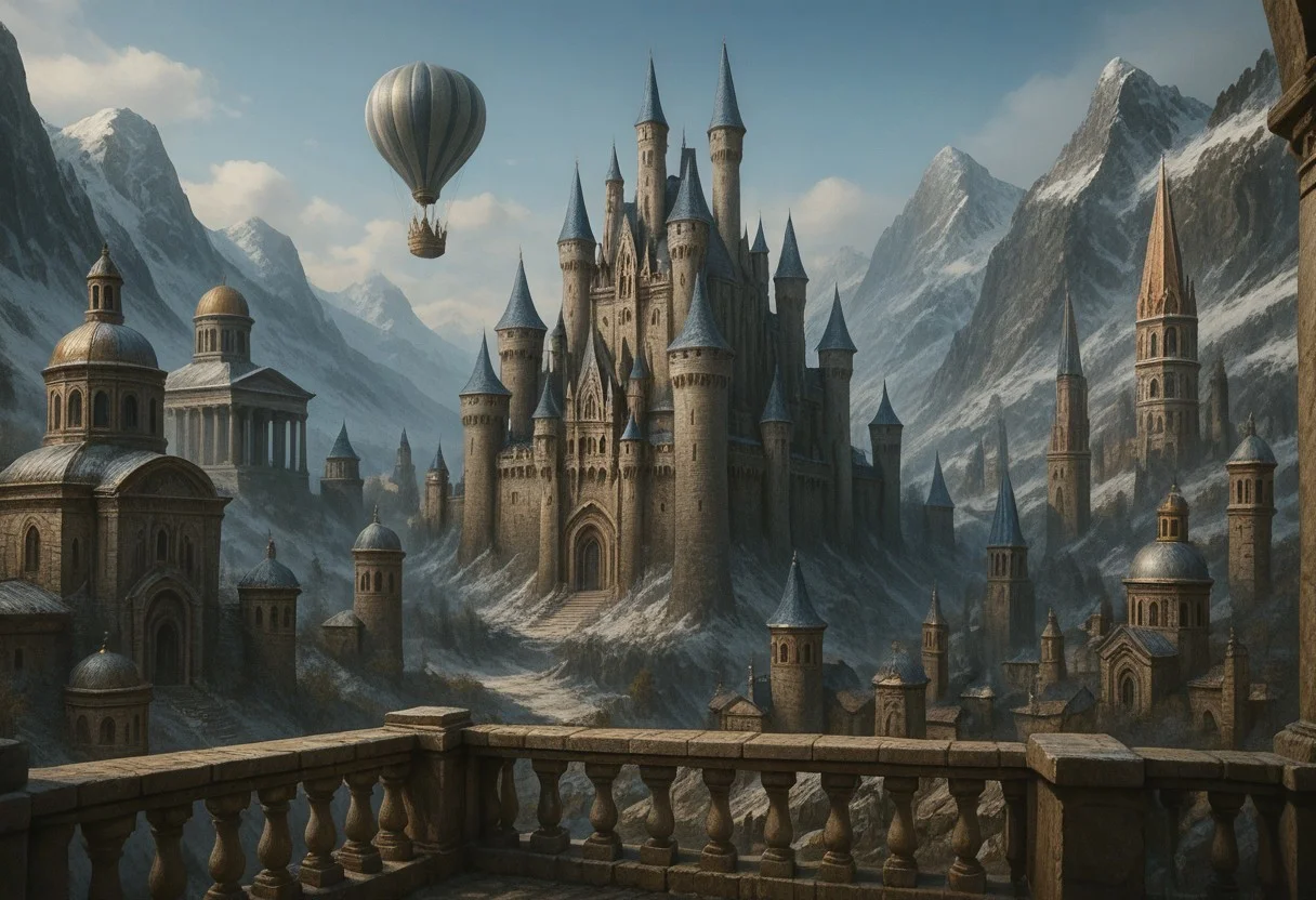 (((score_9, score_8_up, score_7_up, Towermb2, mountain, outdoors, sky, castle, day, fantasy, scenery)))
, 
((( masterpiece, )))
,
(((  )))
,
((( )))
,
((( )))
,
((( ))) 
,
((( )))
,
((( )))
