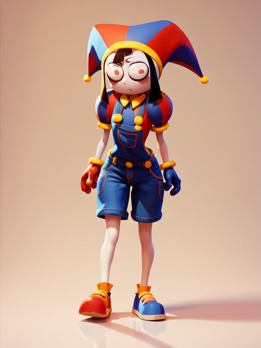 score_9, score_8_up, score_7_up, score_6_up, score_5_up,   <lora:ADCXLP:1> adc, overalls, shoes, jester cap, 1girl, curvy,