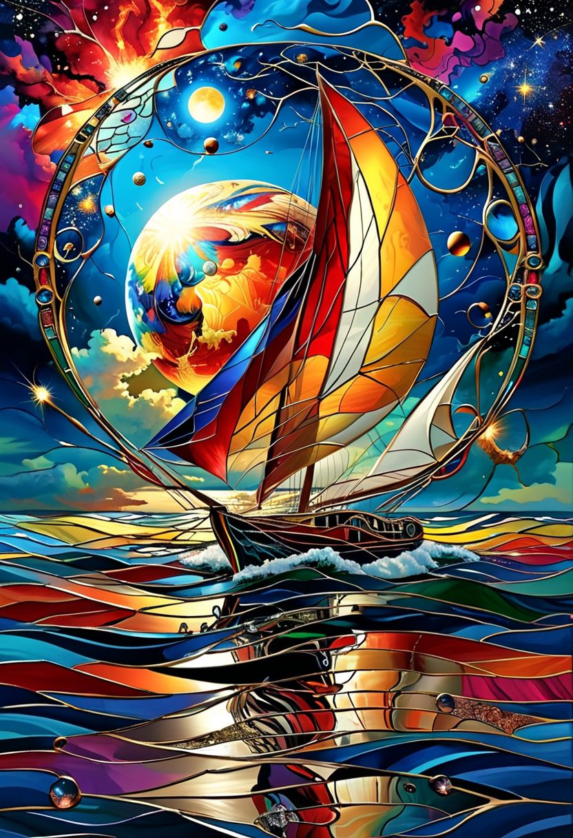 Capture the surreal elegance and boundless innovation in a 8k. On a edge of reality outside of quantum universe the dream of a new creation is hallucinating by the creator himself. The silence before singularity The turbulence of ideas is collapsing into the vividly realistic vision. There no upsides or downsides, no symmetry   no circles and no edges and no voids just colors of colliding shapes. The crispness of colors and sharpness of the thoughts is overwhelming.  the photograph of the dream is beyond distinction of reality. The vivid features, captured in stunning detail, invite viewers to explore a world where fantasy and reality intertwine seamlessly in a breathtaking display.