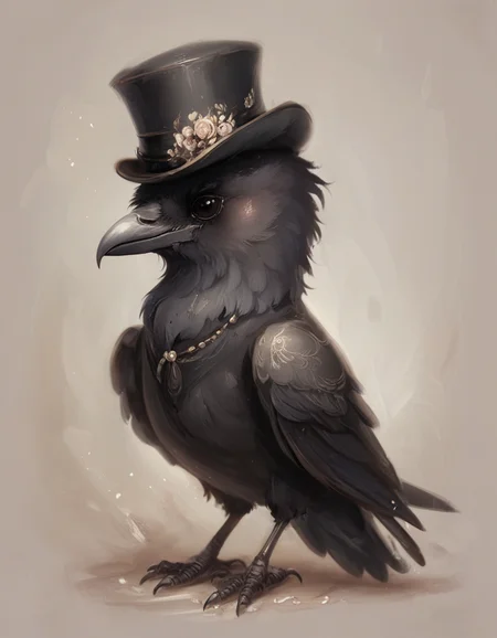 victorian raven <lora:novuschroma31 style_b3:1> novuschroma31 style